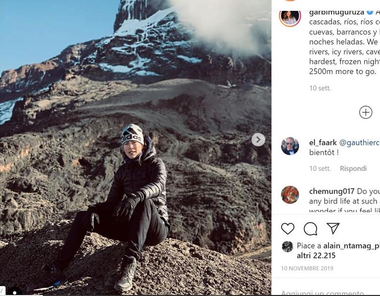Garbine Muguruza sul Kilimangiaro
