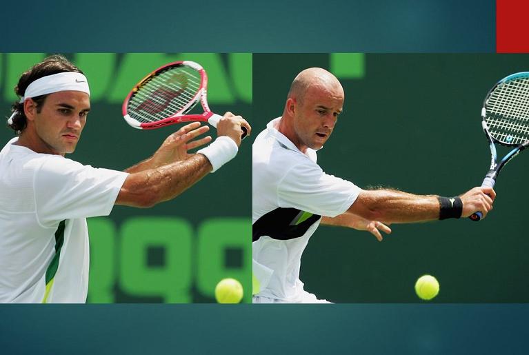 Roger Federer e Ivan Ljubicic a Key Biscayne nel 2006