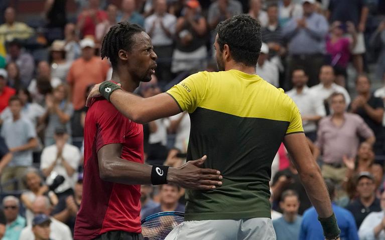 Il romano con Gael Monfils