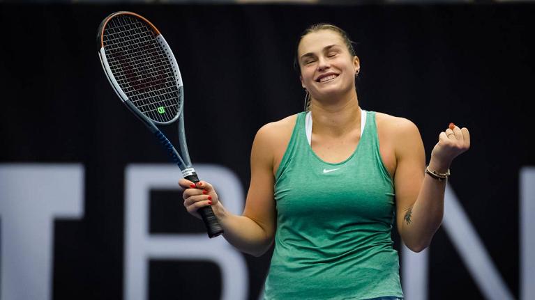 La gioia di Aryna Sabalenka