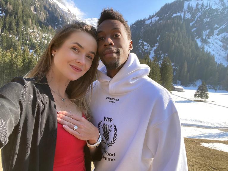 Elina Svitolina e Gael Monfils con anello