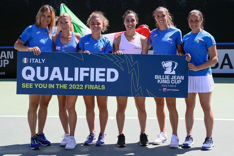 BJK Cup: la squadra azzurra festeggia il pass per le Finals (foto Sposito)
