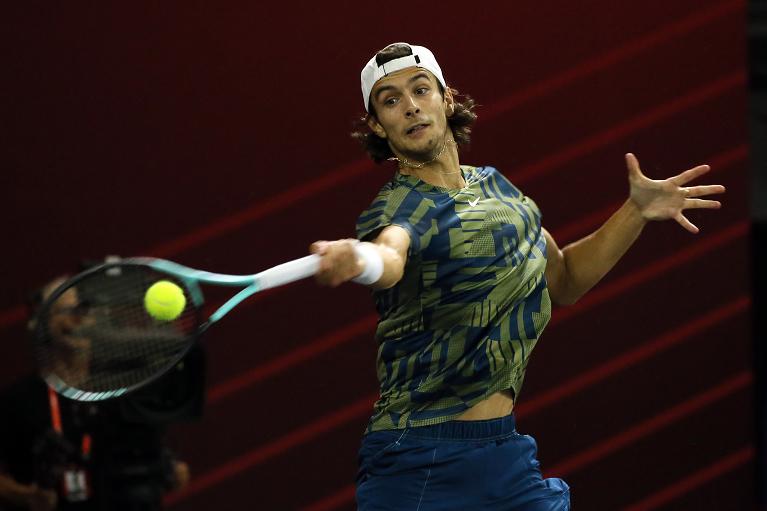 Lorenzo Musetti in azione all'Unicredit Firenze Open (Foto Sposito)