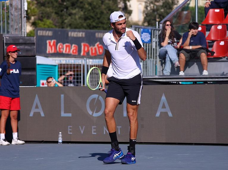 Matteo Berrettini esulta (foto Lolli)