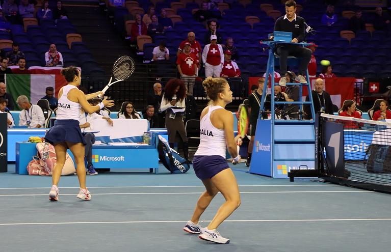 BJK Cup: Martina Trevisan e Jasmine Paolini in azione (foto Valls Halling)