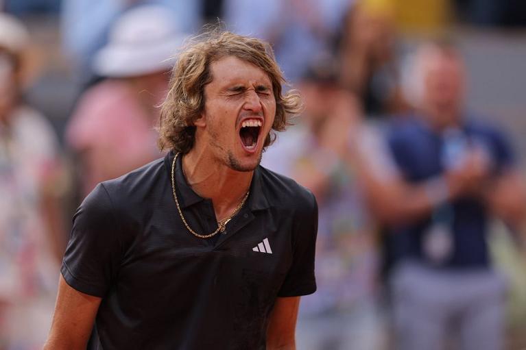 Il ruggito di Alexander Zverev (foto Getty Images)