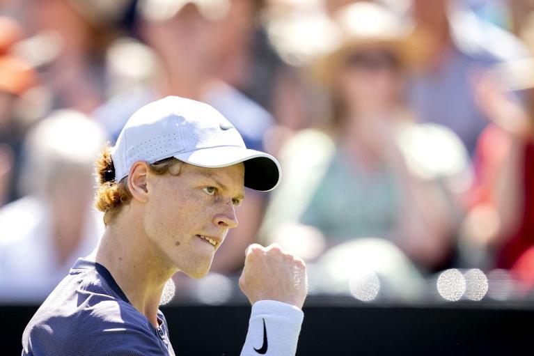 Un'esultanza di Jannik Sinner al Libema Open, ATP 250 di 's-Hertogenbosch (Getty Images)