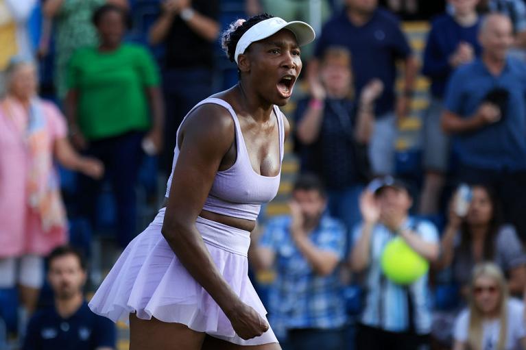 L'esultanza grintosa di Venus Williams (foto Getty Images)