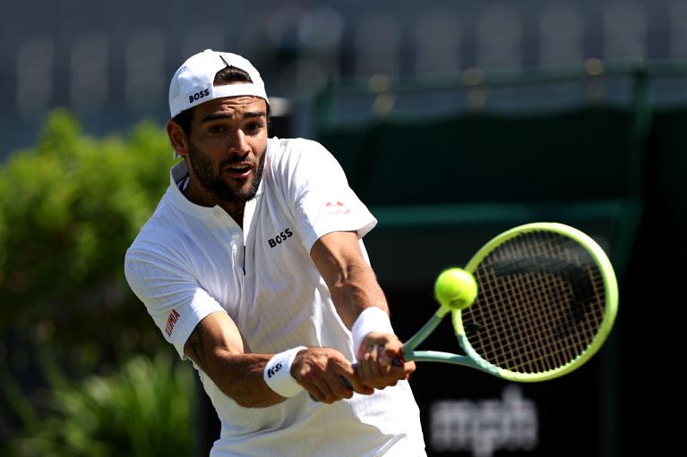 Matteo Berrettini in azione a Wimbledon (Getty Images)