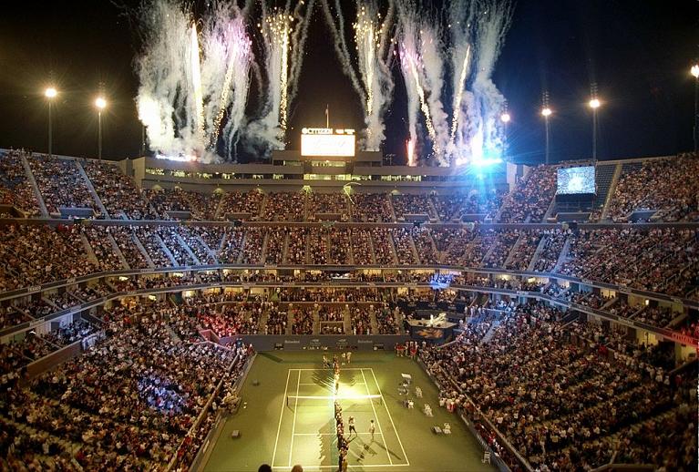 La cerimonia di inaugurazione dell'Arthur Ashe Stadium in occasione dello US Open 1997 (Getty Images)