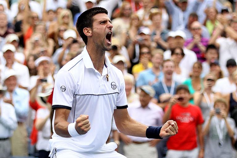 L'esultanza di Novak Djokovic allo US Open 2011 (Getty Images)
