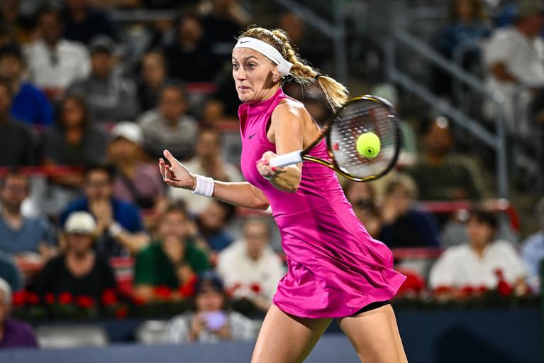 Petra Kvitova in azione (foto Getty Images)