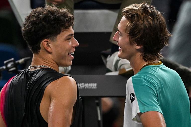 Sebastian Korda e Ben Shelton dopo la sfida al Rolex Shanghai Masters)