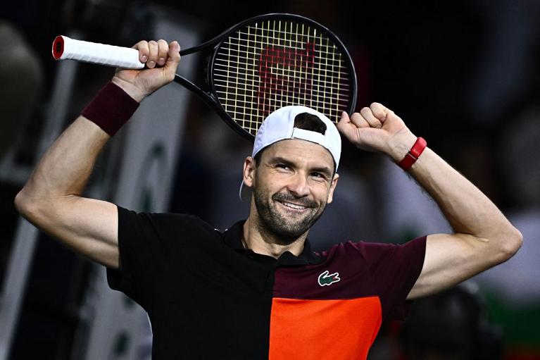 Grigor Dimitrov esulta a Parigi-Bercy (Getty Images)