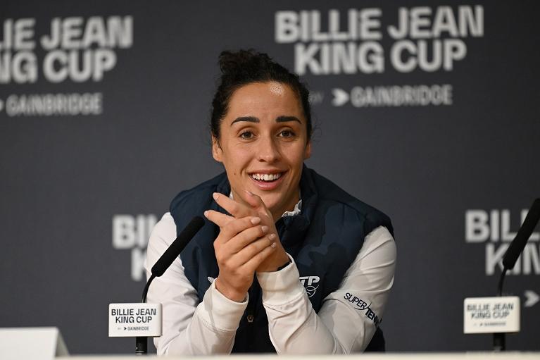 Martina Trevisan in conferenza stampa in Billie Jean King Cup (Tullio Puglia/FITP)