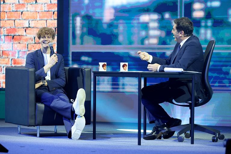 Jannik Sinner e Max Giusti (foto Sposito Fitp)