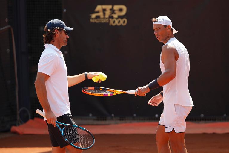 Rafael Nadal con il coach Carlos Moya