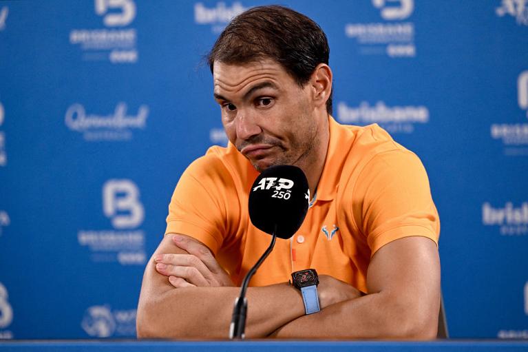 Rafa Nadal in conferenza stampa a Brisbane (Getty Images)