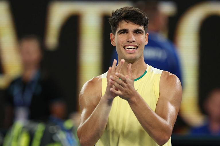 L'esultanza di Carlos Alcaraz all'Australian Open (Getty Images)