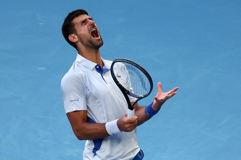 L'urlo di Novak Djokovic (foto Getty Images)