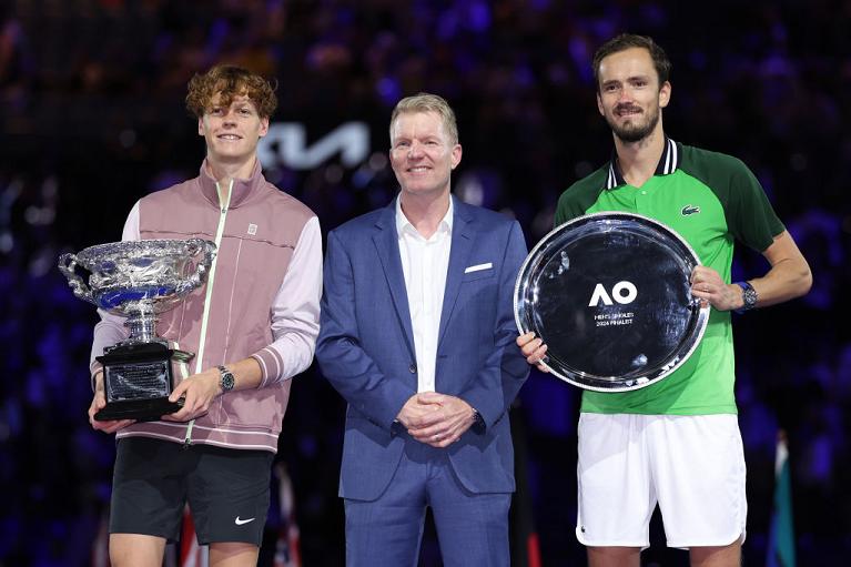 Foto di rito per i finalisti degli Australian Open (Getty Images)