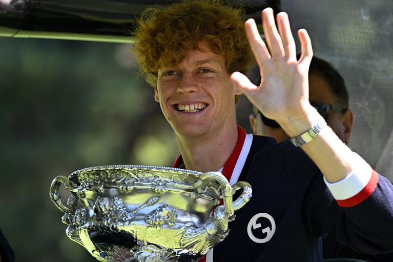 Lo shooting di Jannik Sinner dopo la vittoria all'Australian Open (Getty Images)