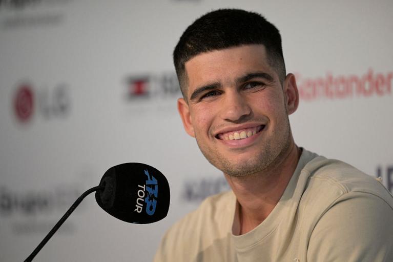 Carlos Alcaraz in conferenza stampa a Buenos Aires (Getty Images)