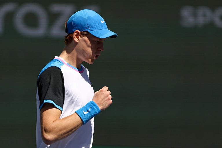 L'esultanza di Jannik Sinner a Indian Wells (Getty Images)