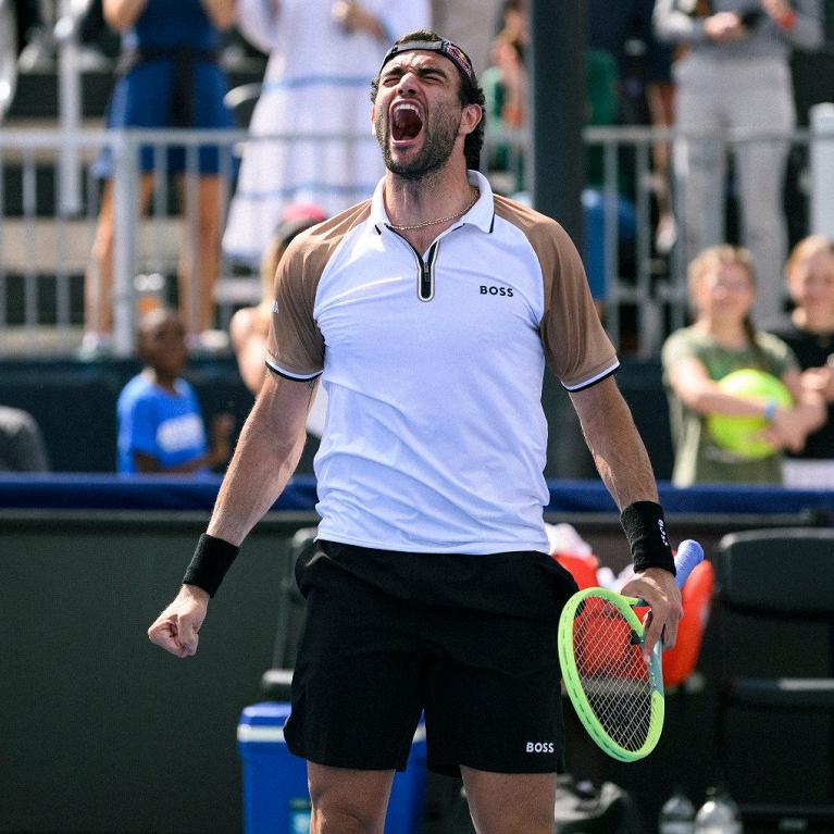 La grinta di Matteo Berrettini (foto Twitter ATP Challenger)