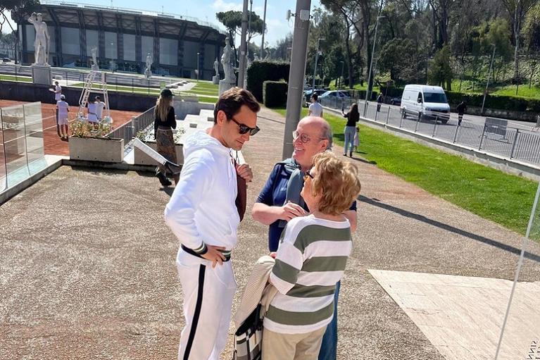 Roger Federer al Foro Italico (ANSA)