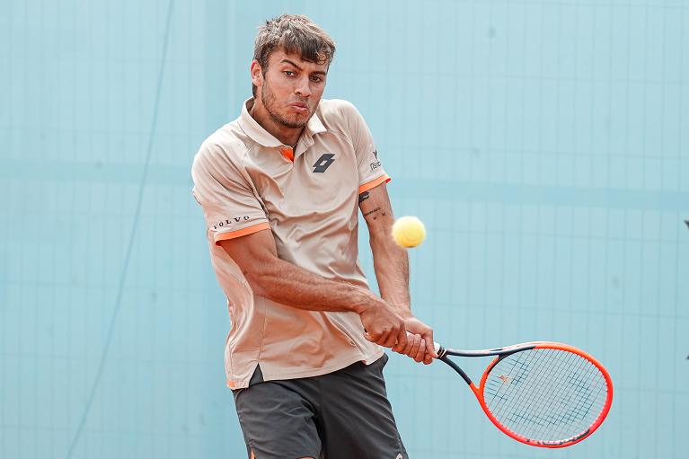 Flavio Cobolli in azione al Mutua Madrid Open (Foto Grana/FITP)