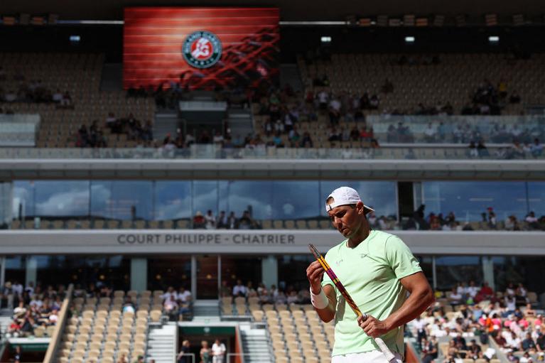 Rafa Nadal in allenamento al Roland Garros (Getty Images)