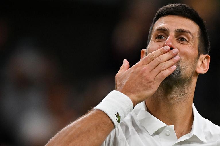 Un'esultanza di Novak Djokovic a Wimbledon (Getty Images)