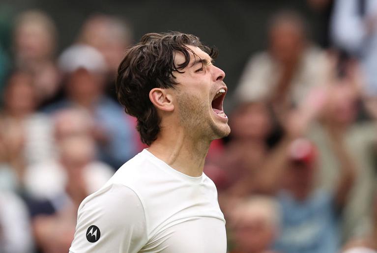 L'esultanza di Taylor Fritz a Wimbledon (Getty Images)