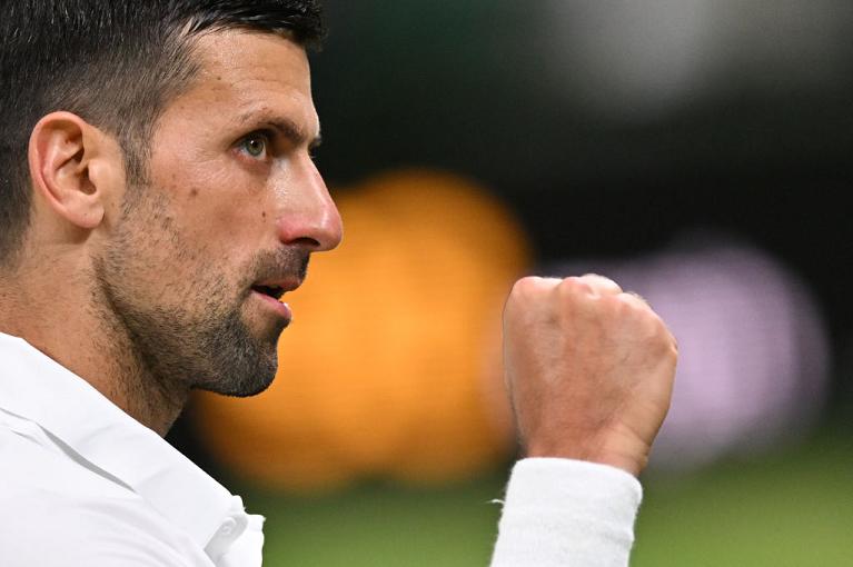 Un'esultanza di Novak Djokovic a Wimbledon (Getty Images)