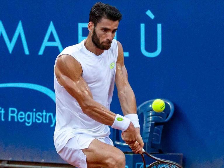 Il rovescio di Andrea Pellegrino (foto: Chapman/San Marino Open)