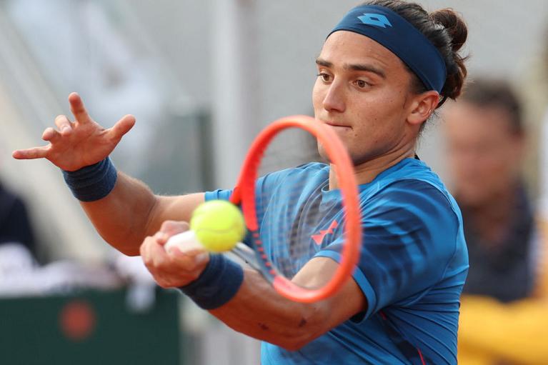 Mattia Bellucci colpisce di diritto (foto Getty Images)