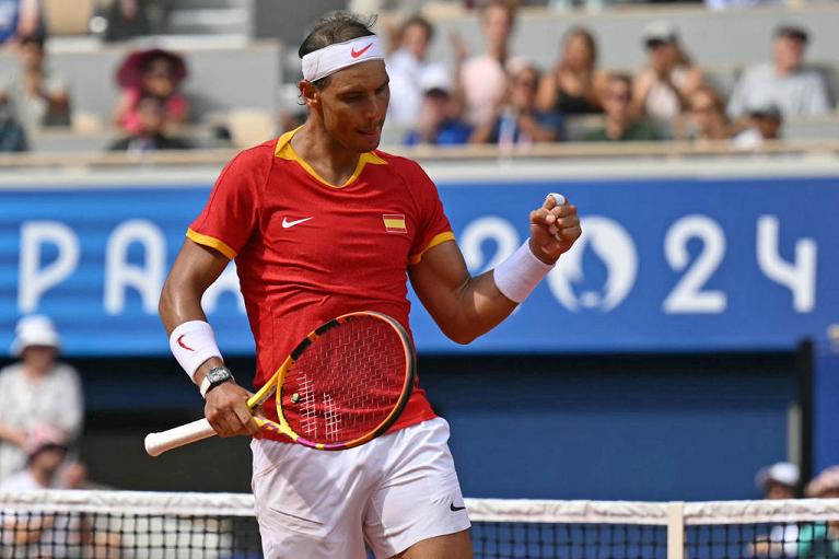 Un'esultanza di Rafa Nadal a Parigi durante il torneo olimpico (Getty Images)