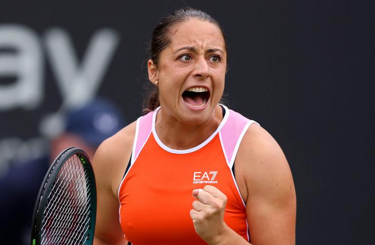 Tutta la grinta di Elisabetta Cocciaretto (foto Getty Images)