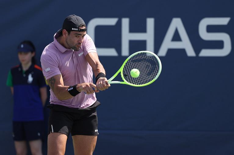 US Open, un rovescio di Matteo Berrettini (Foto USTA)