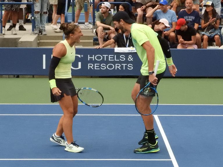 La gioia di Sara Errani e Andrea Vavassori in doppio misto allo US Open
