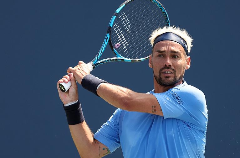 Fabio Fognini in azione (foto Getty Images)