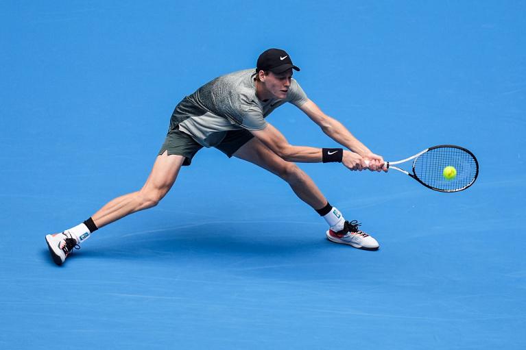 Jannik Sinner in azione a Pechino (Getty Images)