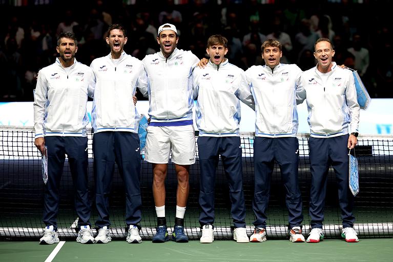 Davis Cup Finals Bologna: l'Italia (foto Sposito/FITP)