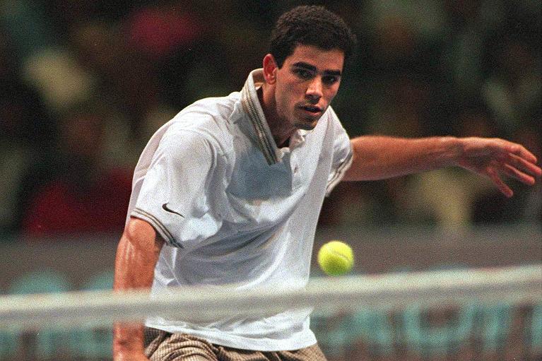 Pete Sampras in azione a Francoforte alle Nitto ATP Finals 1994 (Getty Images)