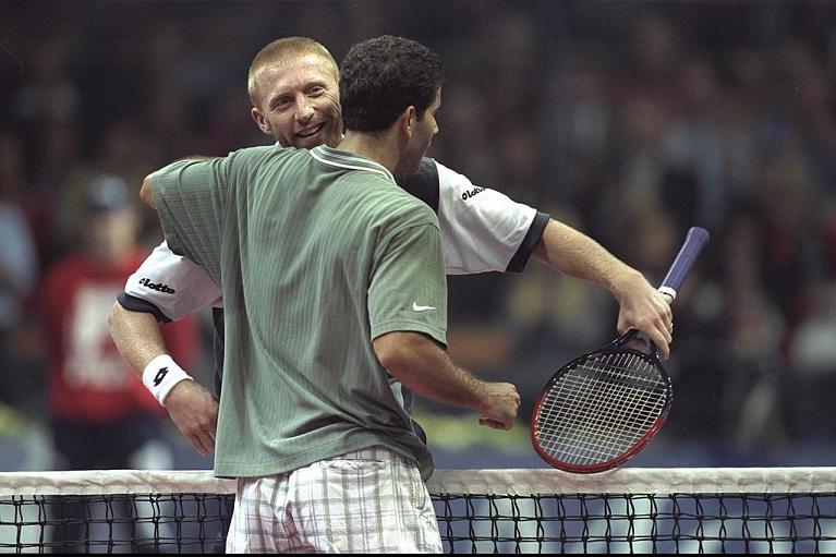 Sampras e Becker alle Nitto ATP Finals 1996 (Getty Images)