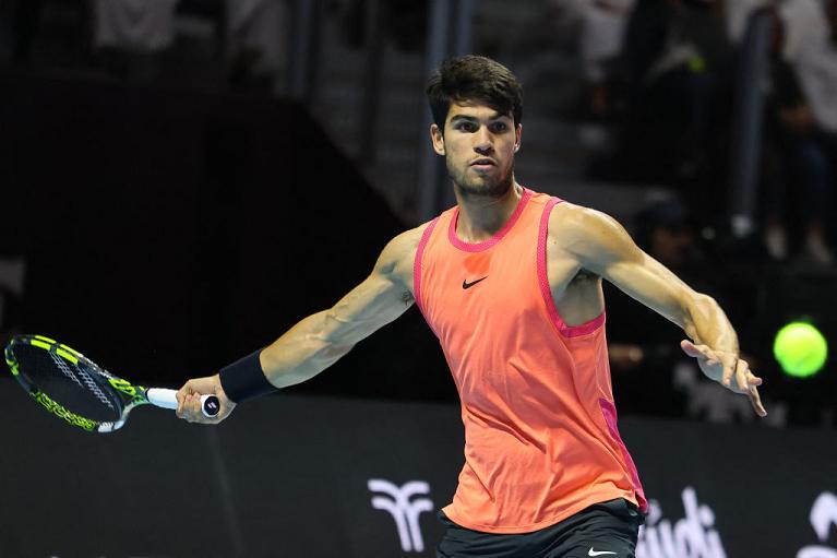 Il diritto di Carlos Alcaraz al Six Kings Slam (Getty Images)