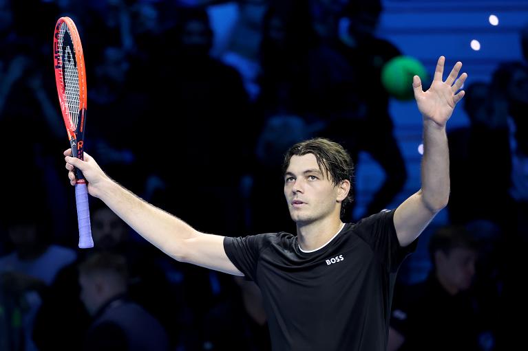 Lo statunitense Taylor Fritz ha battuto Medvedev nel match d'esordio alle Nitto ATP Finals 2024 (Foto Sposito)