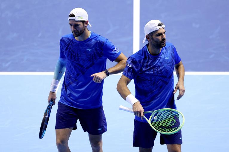 Andrea Vavassori e Simone Bolelli alle Nitto ATP Finals di Torino (Getty)