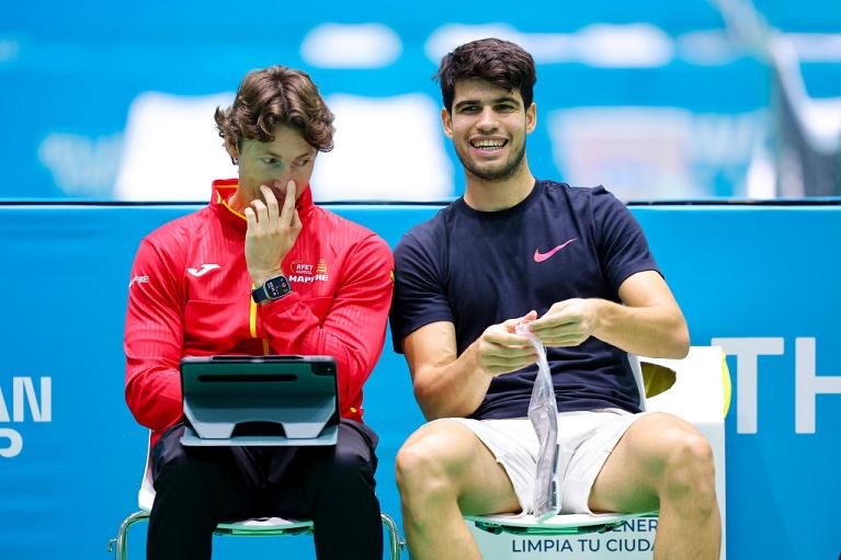 Alcaraz insieme a coach Ferrero (Getty Images)